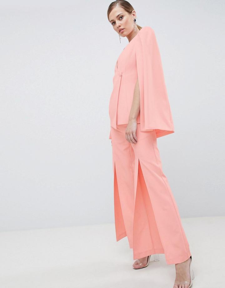 Lavish Alice Tailored Pants With Splits - Pink