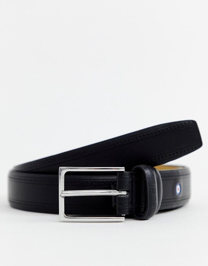 Ben Sherman Stitch Detail Belt In Black - Black