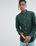 Farah Brewer Slim Fit Oxford Shirt In Dark Green - Green