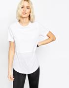 Asos Contrast Ribbed Panel T-shirt - White