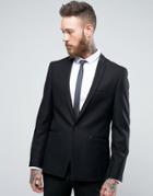 Burton Menswear Slim Blazer With Satin Trim - Black