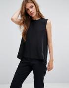 Ymc Dropped Hem Silk Tank Top - Black