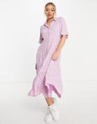 Y.a.s Midi Shirt Dress In Lilac Floral-multi