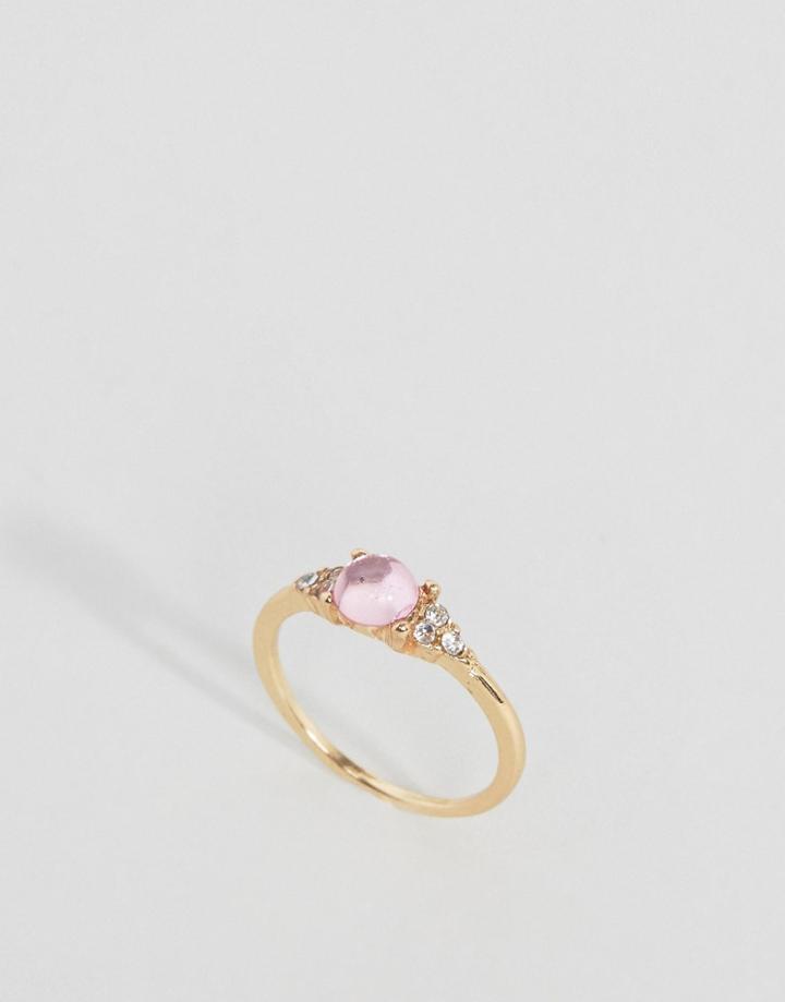 Asos Pretty Stone Ring - Gold