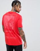 Asos Design Relaxed T-shirt With Tiger Back Print - Red