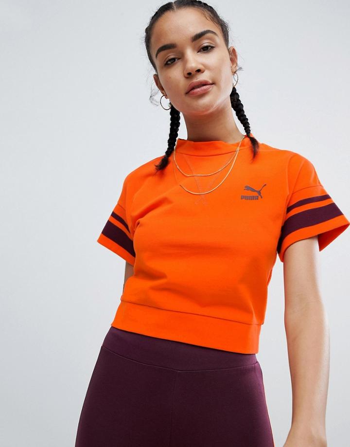 Puma Tipping Tee In Orange - Orange