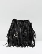 New Look Rhinestone Fringe Duffle Bag - Black