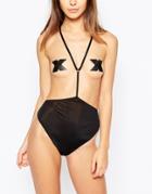 Asos High Waisted Harness Pant - Black