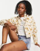 Urban Revivo Denim Jacket In Yellow Floral Print