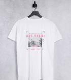 Noisy May Curve Slogan T-shirt In White