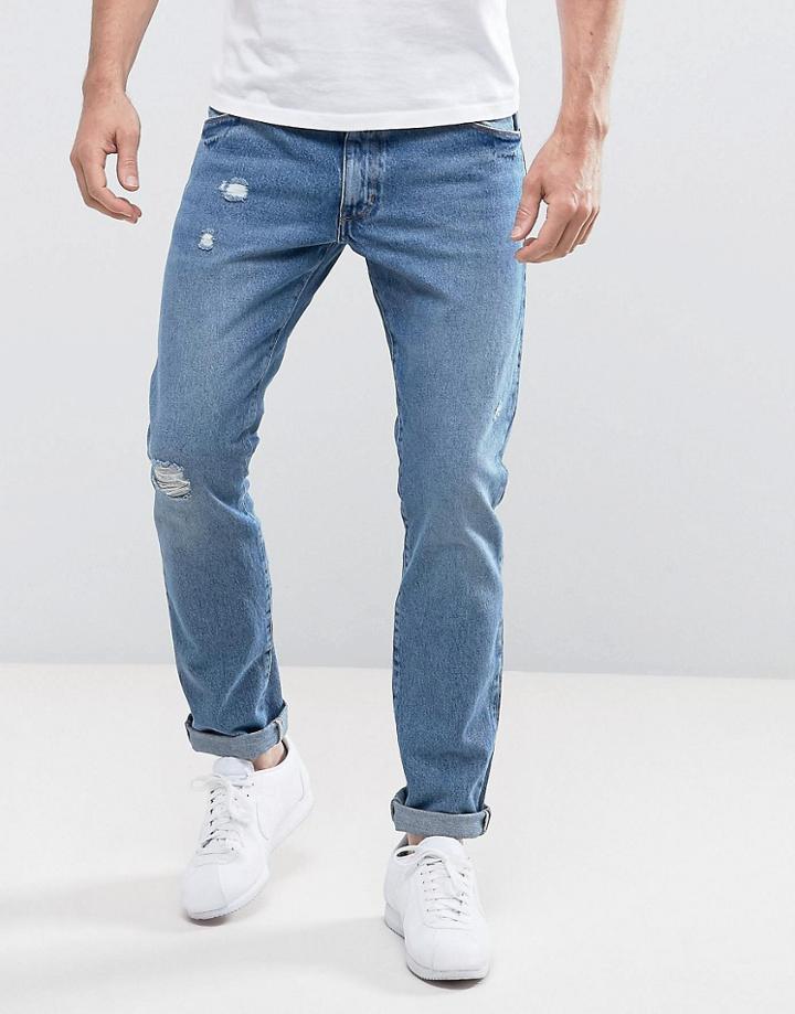 Wrangler Larston Slim Tapered Jeans Pepper - Blue