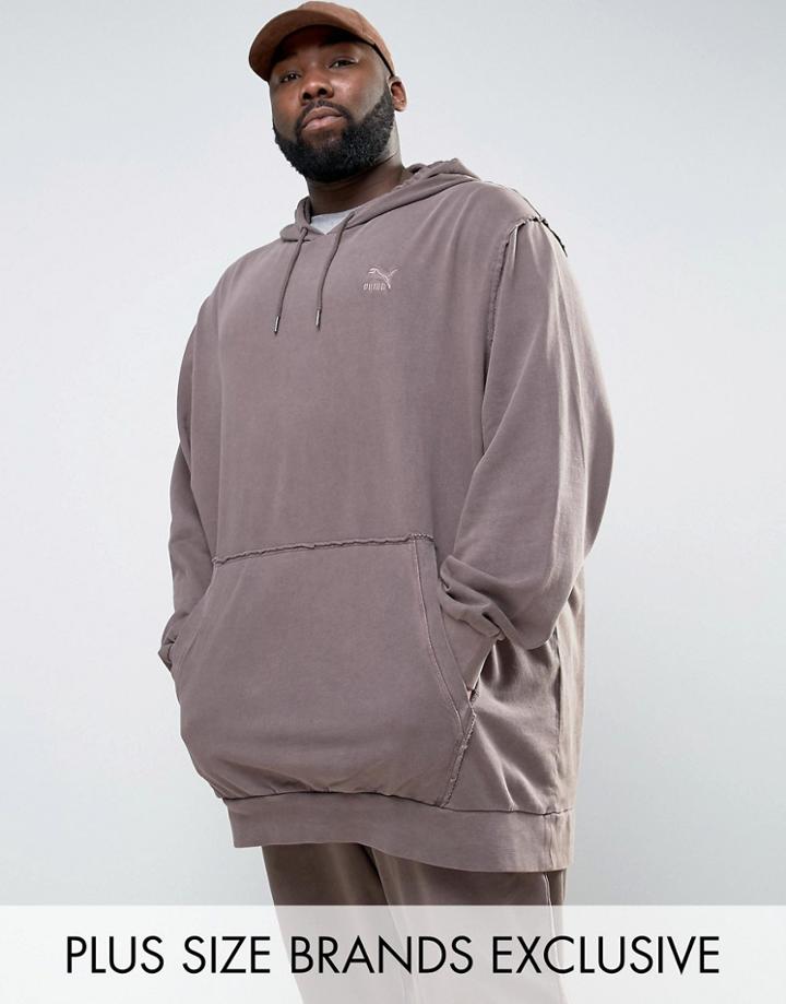 Puma Plus Distressed Oversized Hoodie In Brown Exclusive To Asos 57530602 - Brown