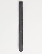 Asos Design Skinny Tie In Charcoal-grey