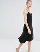 Oasis Asymmetric Midi Dress - Black