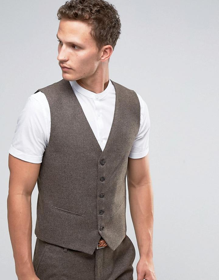 Selected Homme Vest In Brown - Brown