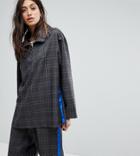 Reclaimed Vintage Inspired Tracksuit Top In Check Co-ord - Gray