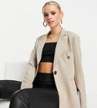 4th & Reckless Petite Oversized Blazer In Beige - Part Of A Set-neutral