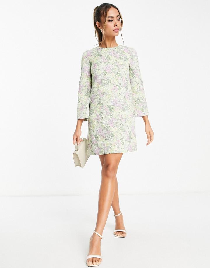 & Other Stories Open Back Mini Dress In 70s Floral Print-multi