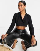 I Saw It First Long Sleeve Cropped Blazer In Black - Part Of A Set