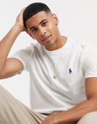 Polo Ralph Lauren Player Logo T-shirt In Cream-white