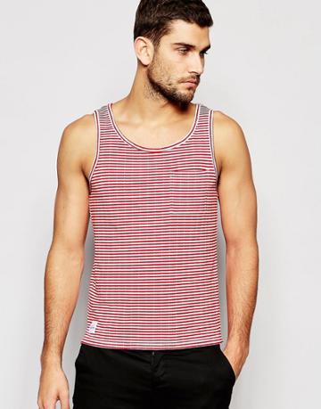 Native Youth Tank With Stripe - Red