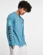 The North Face Recycled Expedition Graphic Long Sleeve T-shirt In Blue