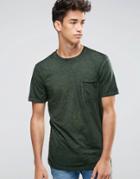 New Look Burnout T-shirt In Dark Khaki - Green