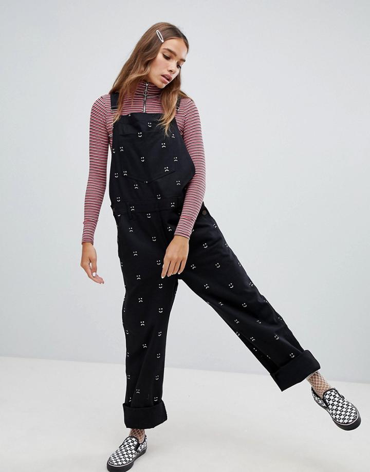 Lazy Oaf Happy Sad Overalls - Black