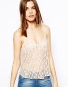 Asos Cami Top In Beaded Lace