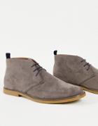 Topman Faux Suede Chukka Boots In Gray