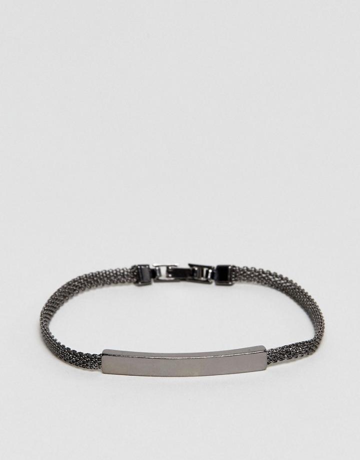 Asos Smart Bracelet In Gunmetal - Black