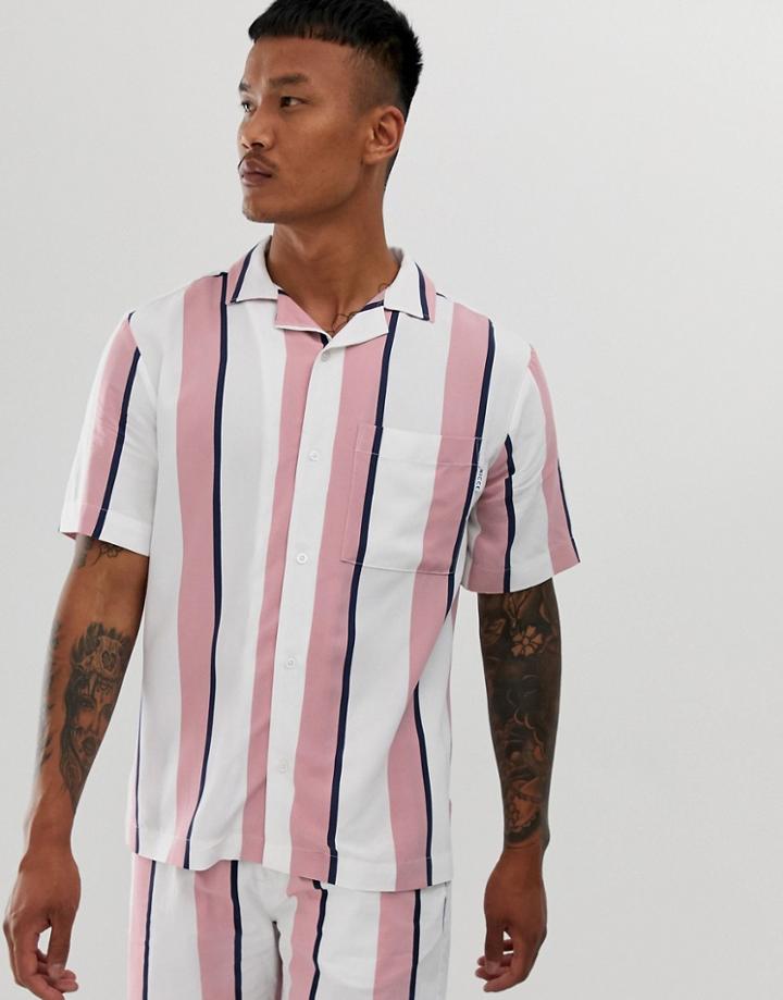 Nicce Two-piece Shirt With Stripe Print - Pink