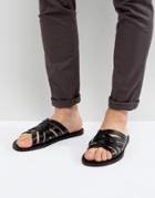 Aldo Badino Weave Strap Sandals - Black