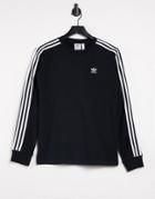 Adidas Originals Adicolor Three Stripe Long Sleeve T-shirt In Black