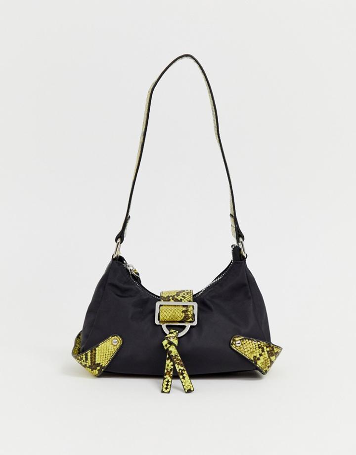 Asos Design 90s Shoulder Bag With Neon Snake Detail - Multi