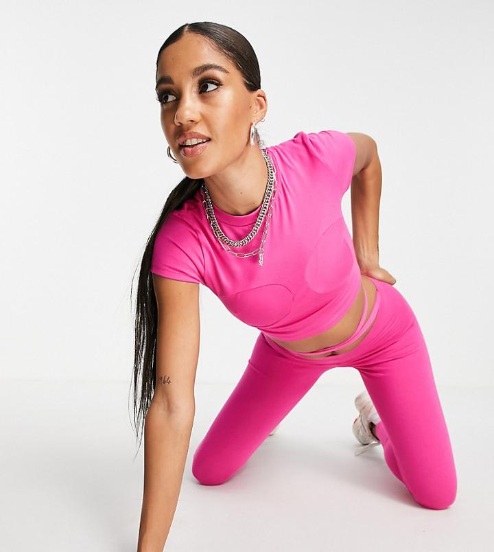 Asyou Seam Detail Coordinating T-shirt In Hot Pink