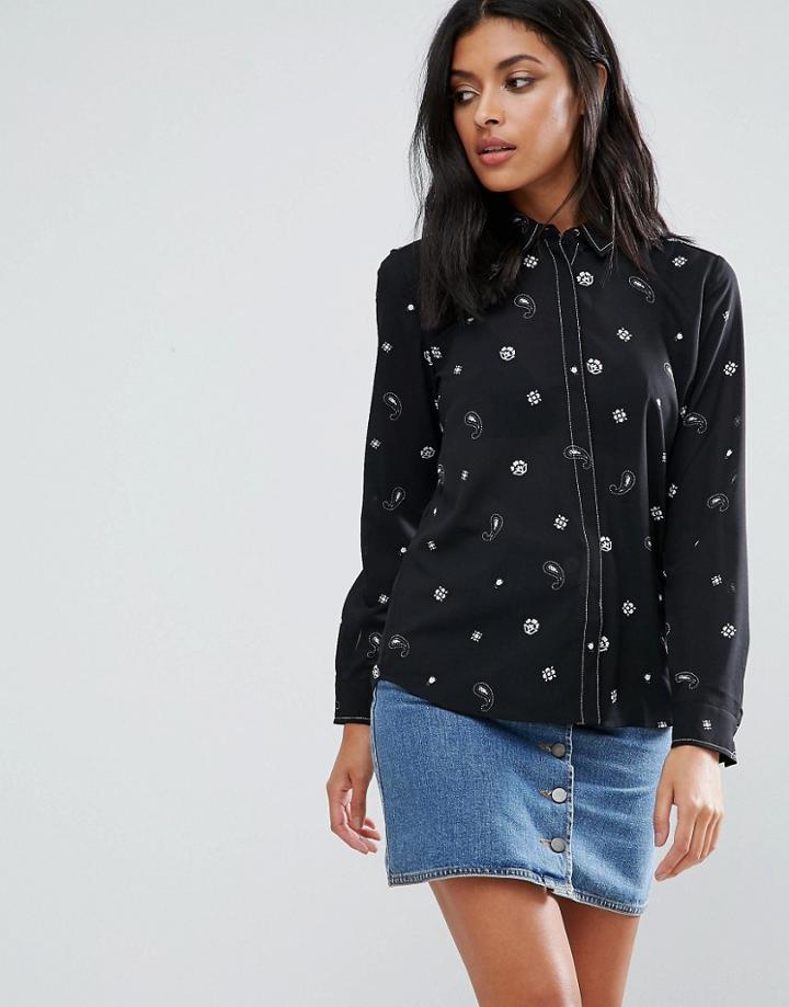 Pepe Jeans Babu Paisley Printed Shirt - Black