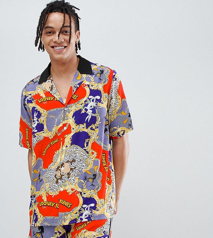 Reclaimed Vintage X Looney Tunes Baroque Revere Shirt - Multi