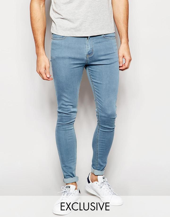 Reclaimed Vintage Super Skinny Jeans - Light Wash Blue