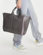 Claudia Canova Shoulder Strap Tote Bag With Insert Pouch In Gray