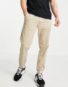 Pull & Bear Basic Joggers In Beige-neutral
