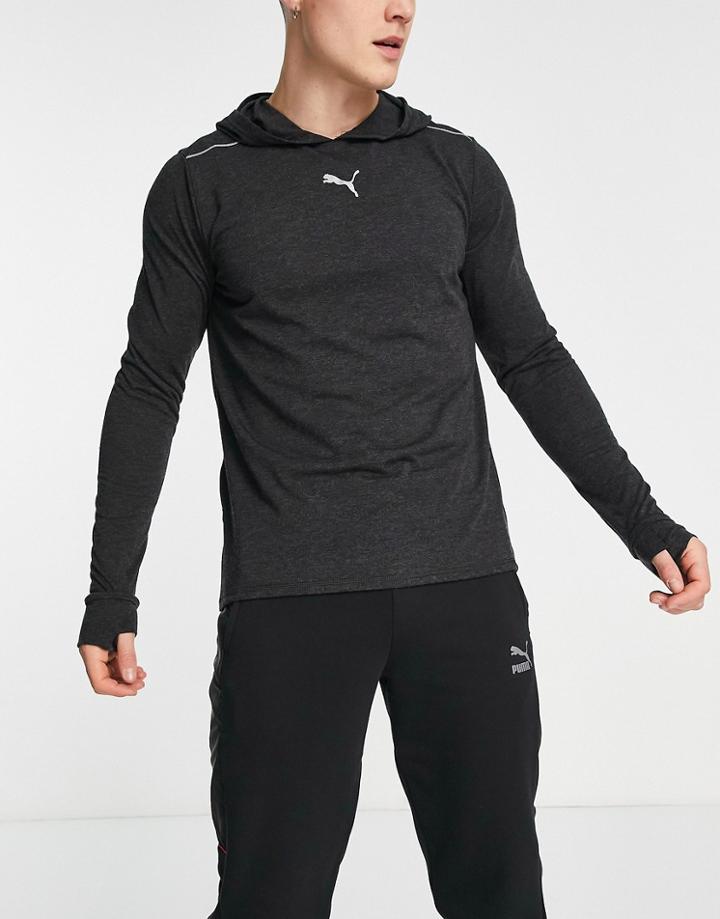 Puma Running Technical Wool Hoodie In Black