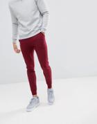 Asos Design Super Skinny Joggers In Burgundy - Red