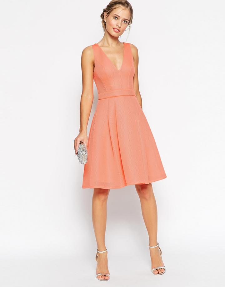Asos Premium Mesh Folded Plunge Neck Debutante Dress - Mint $48.00
