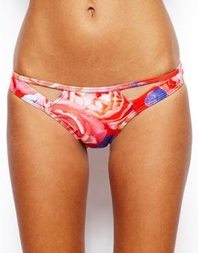 Insight Tin Rose Bikini Bottom - Red Print