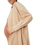 Cotton: On Maternity Dad Shirt In Beige-brown