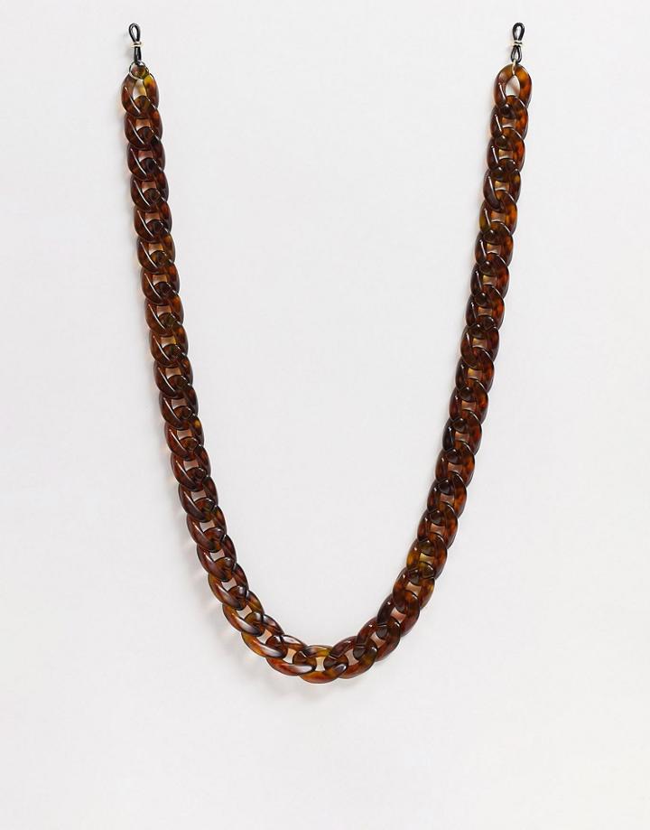 Monki Bay Chunky Sunglasses Chain In Tortoiseshell-brown