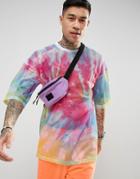 Asos Festival Oversized T-shirt In Mesh With Spiral Tie Dye - Multi