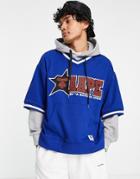 Aape By A Bathing Ape College Oversized Hoodie In Blue