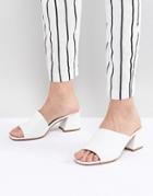 Asos Design Tatiana Leather Heeled Sandals - White